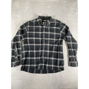 Field & Forest Legend Flannel Shirt Men's Large Charcoal Plaid 100% Cotton